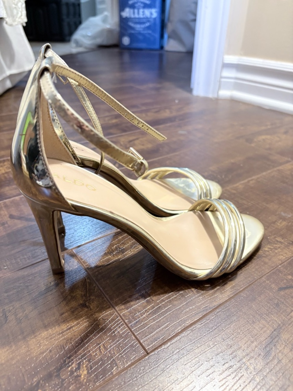 ALDO Metallic Gold Strappy High-Heel Sandals